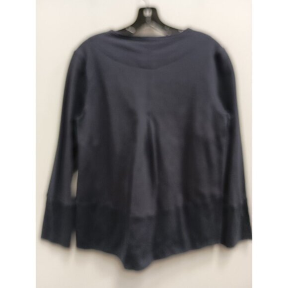 Neon Buddha Womens Lagenlook Jacket Size Small Navy Button Front Terry Casual - Picture 6 of 7